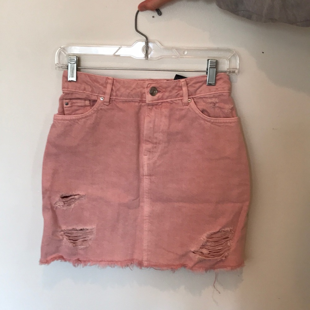 Pink jean skirt